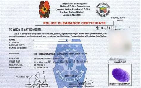 National Police Clearance.
